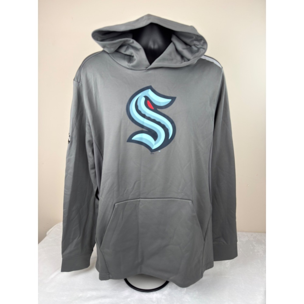 Seattle Kraken Fanatics Authentic Pro NHL Locker Room Hoodie Gray Mens XL NEW